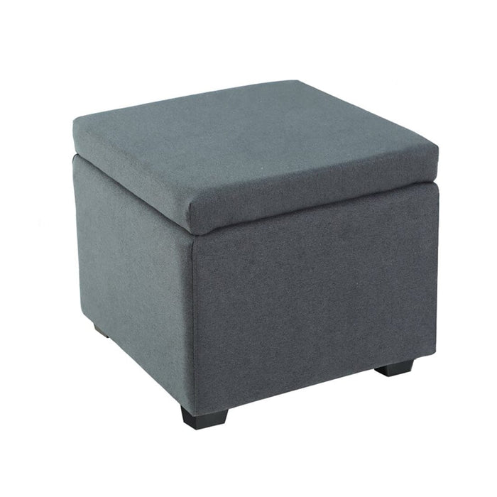 DOE BUCK SQUARE STOAGE OTTOMAN WITH STORAGE GREY