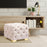 DOE BUCK SQUARE VELVET OTTOMAN/POUFEE IN BEIGE /GOLD