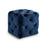 DOE BUCK SQUARE TUFTED VELVET OTTAMAN/POUFEE IN ROYAL BLUE