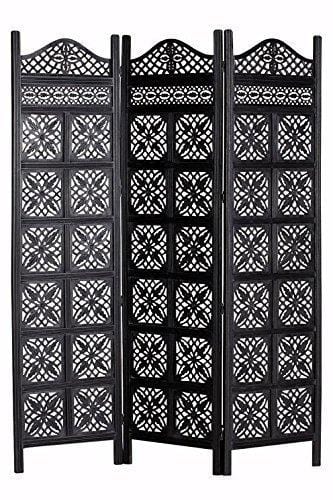 Wood Partition Room Dividers,Wooden Handcrafted Partition Room Divider Separator Screen 3 Panels for Living Room/Office