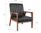 Wooden Arm Accent Chair for Living Room-Real Wood-Modern Channeled Tufting