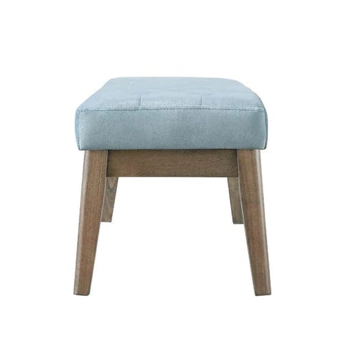 Velvet Upholstered Tufted Bench with Solid Wood Leg,Ottoman with Padded Seat-Seaglass