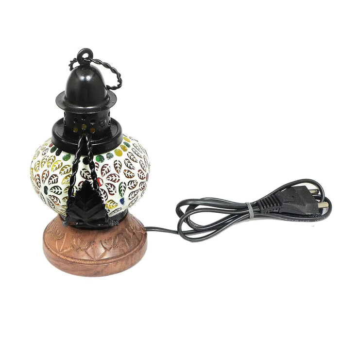 WOODEN & IRON ELECTRIC HANGING LANTERN