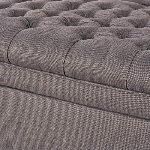 Juliana Fabric Storage Ottoman, Gray