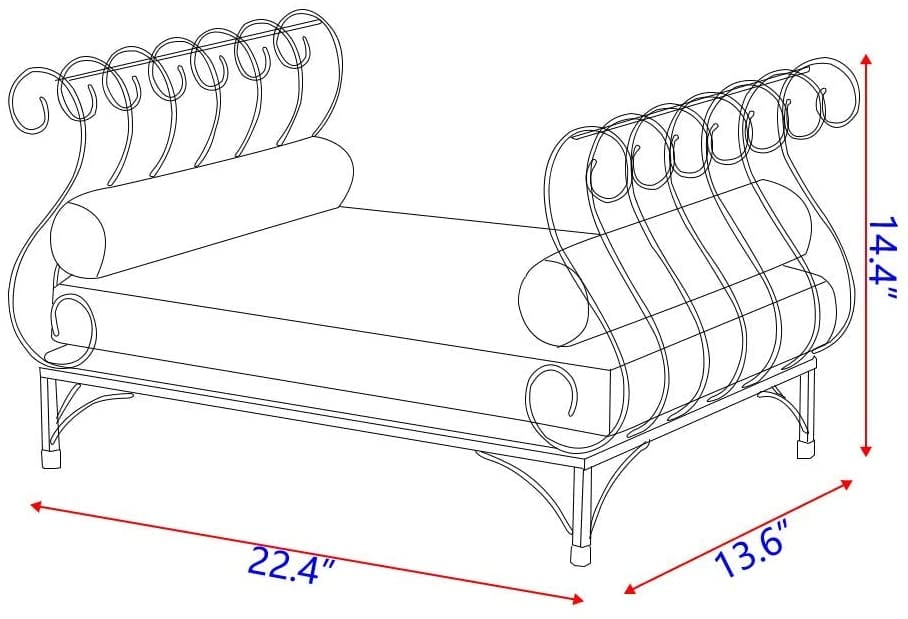 Metal Pet Bed Dog Lounge Sofa with Thick Cushion White