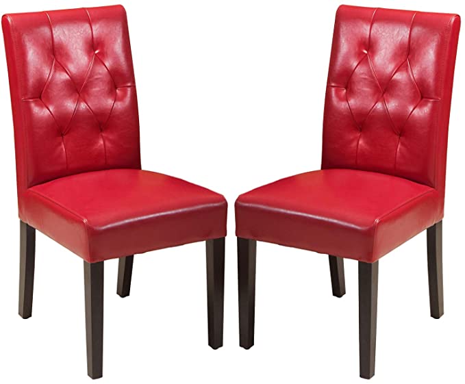 Bonded Leather Dining Chairs, 2-Pcs Set