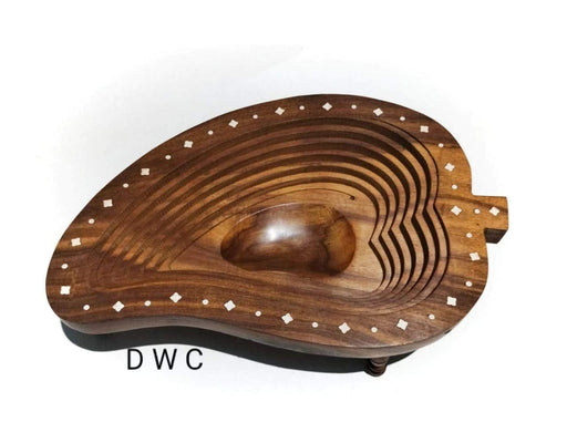 WOODEN BEAUTIFUL DRY FRUIT FOLDABLE BASKET MANGO SHAPE