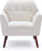 Tbfit Linen Fabric Accent Chairs for Bedroom, Midcentury Modern Accent Arm Chair for Living Room, Comfy Reading Chair, Tufted Comfortable Sofa Chair, Upholstered Single Sofa,