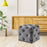 DOE BUCK SQUARE TUFTED VELVET OTTAMAN/POUFEE IN GREY