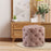 DOE BUCK ROUND TUFTED VELVET OTTAMAN/POUFEE IN PINK