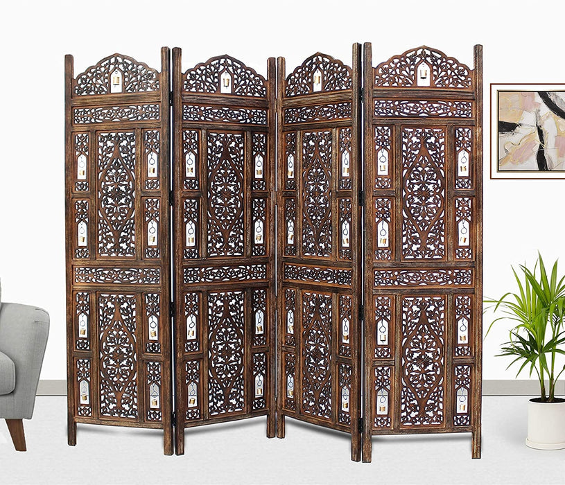 Wooden Handcrafted Partition Room Divider Separator for Living Room Office Partition Screen Room Divider Wood Partitions for Home Kitchen & Office