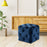 DOE BUCK SQUARE TUFTED VELVET OTTAMAN/POUFEE IN ROYAL BLUE