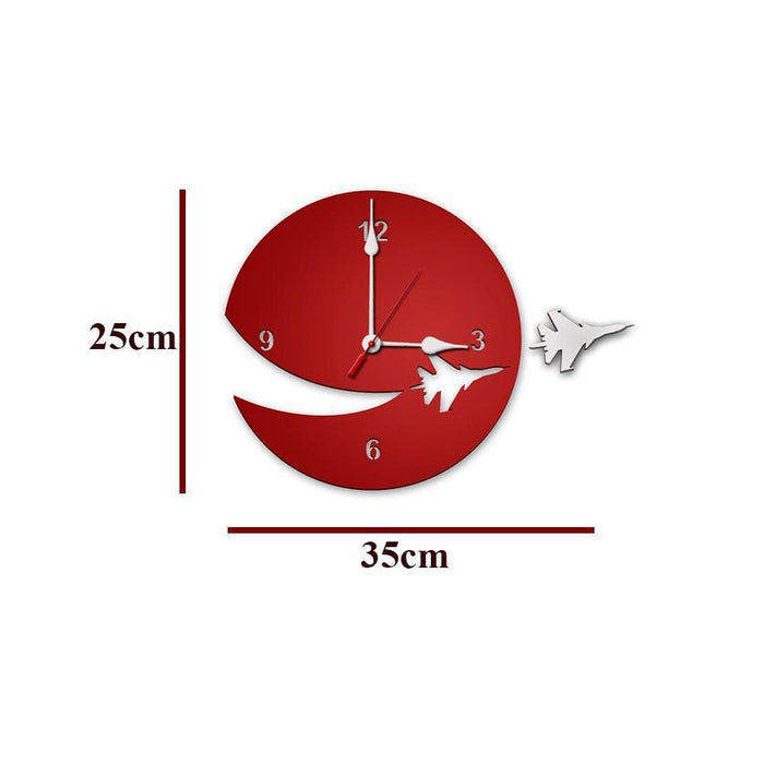 Airplane Designer in Wooden Wall Clock