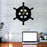 Ship Wheel Shape Wooden Wall Clock