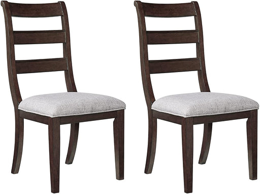 Traditional Cushioned Dining Chair, Set of 2, Warm Brown