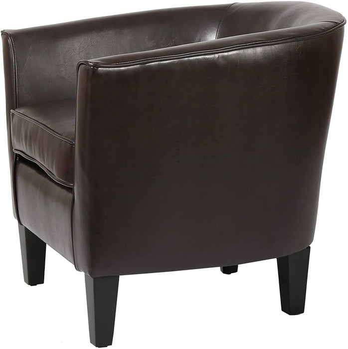 Logan Upholstered Club Chair with Arm Rest , Brown