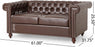 Brinkhaven Leather Love Seats, with Wood Legs