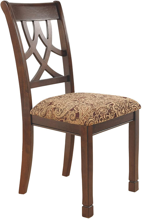 Leahlyn Dining Upholstered Side Chair - Pierced Splat Back - Set of 2 -Brown