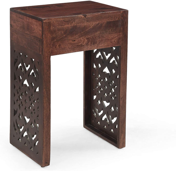 Home Annabelle Mango Wood Bedside Table, Brown