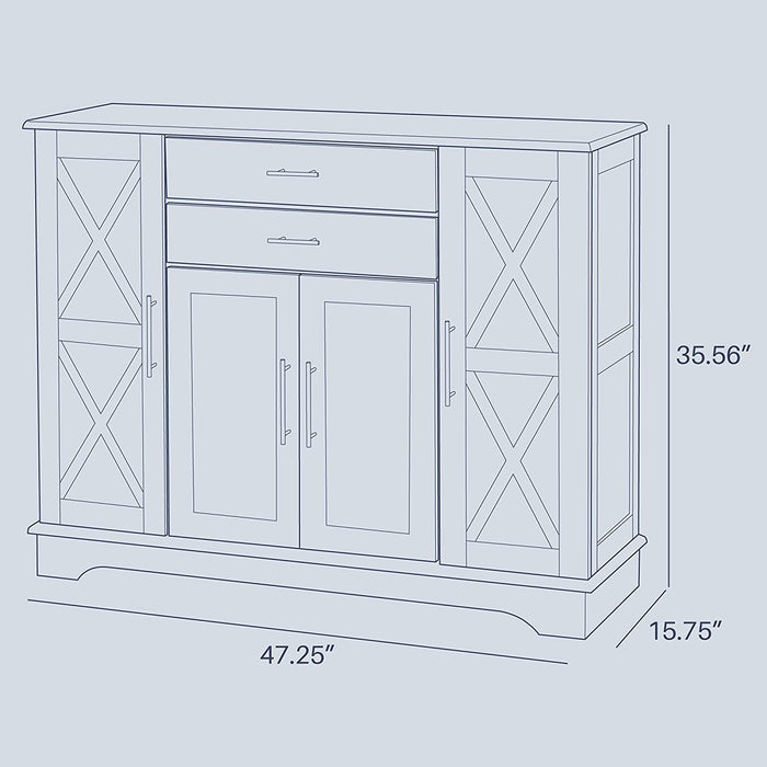 Wood  Sideboard Buffet Storage Cabinet Console Sofa Table, Kitchen Dining Room Home Decor, Modern Farmhouse Style Entryway Coffee Bar Display Hutch