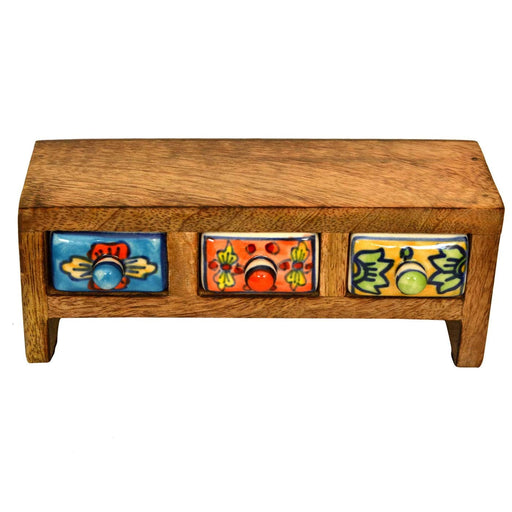 WOODEN & CERMAIC MINI CHEST