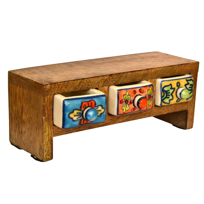WOODEN & CERMAIC MINI CHEST