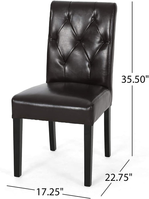 Bonded Leather Dining Chairs, 2-Pcs Set