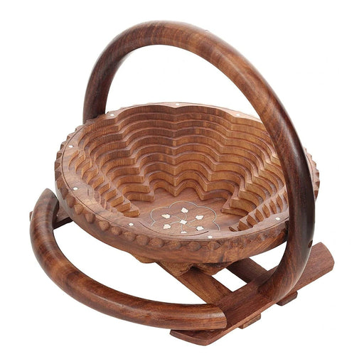 BEAUTIFUL ROSE WOOD FRUIT/VEGETABLES FOLDABLE BASKET