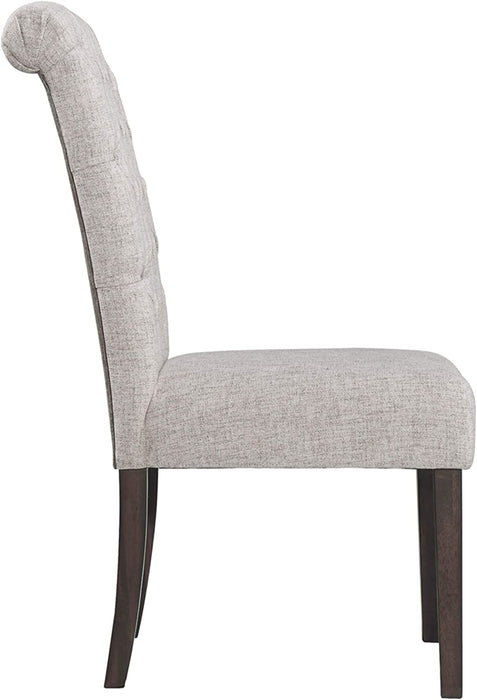 Classic Upholstered Dining Chair, Set of 2, Light Gray