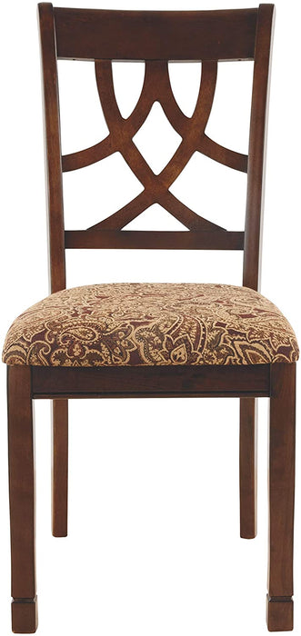 Leahlyn Dining Upholstered Side Chair - Pierced Splat Back - Set of 2 -Brown