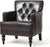 Wide Tufted Upholstery Club Chair with Arm Rest , Brown