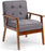 Wood Accent Chair Mid-Century Modern Chair Armrest Lounge Chairs Furniture for Living Waiting Room Bedroom