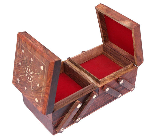 Handicrafts Wooden Jewellery Box for Women | Jewel Organizer Box Hand Carved Carvings, (8 inches) Gift Items