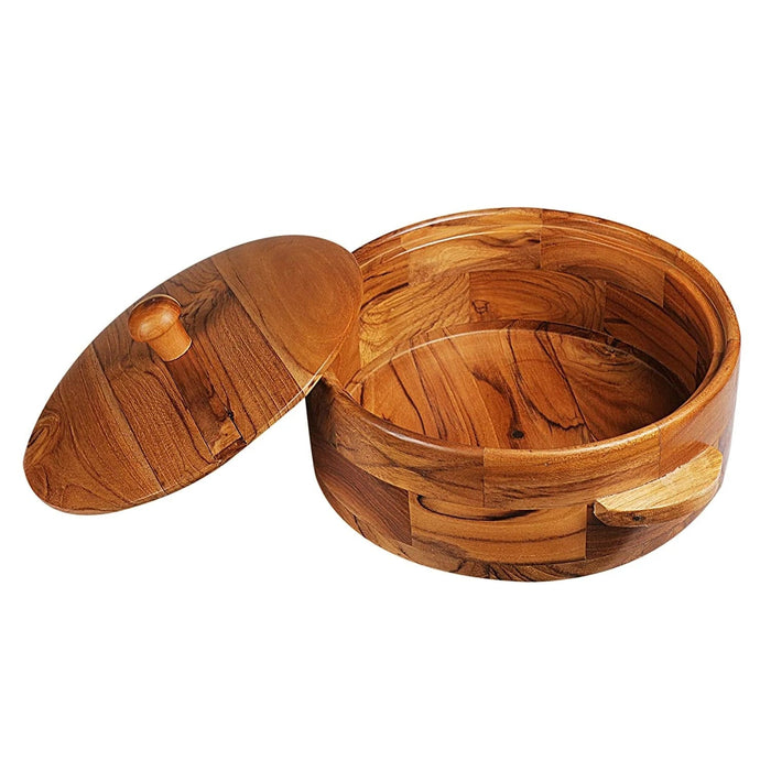 TEAK WOOD CHAPATI BOX/ ROTI BOX/ WOODEN CASSEROLE