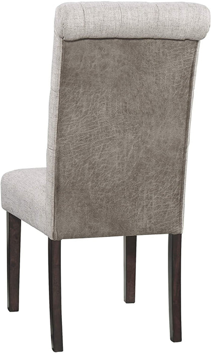 Classic Upholstered Dining Chair, Set of 2, Light Gray