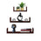 U Shaped Wall Shelf For Living Room Stylish | Wooden Floating Wall Shelves | Storage Racks Organizer and Book Shelves (Set of 3, Mahogany Finish)