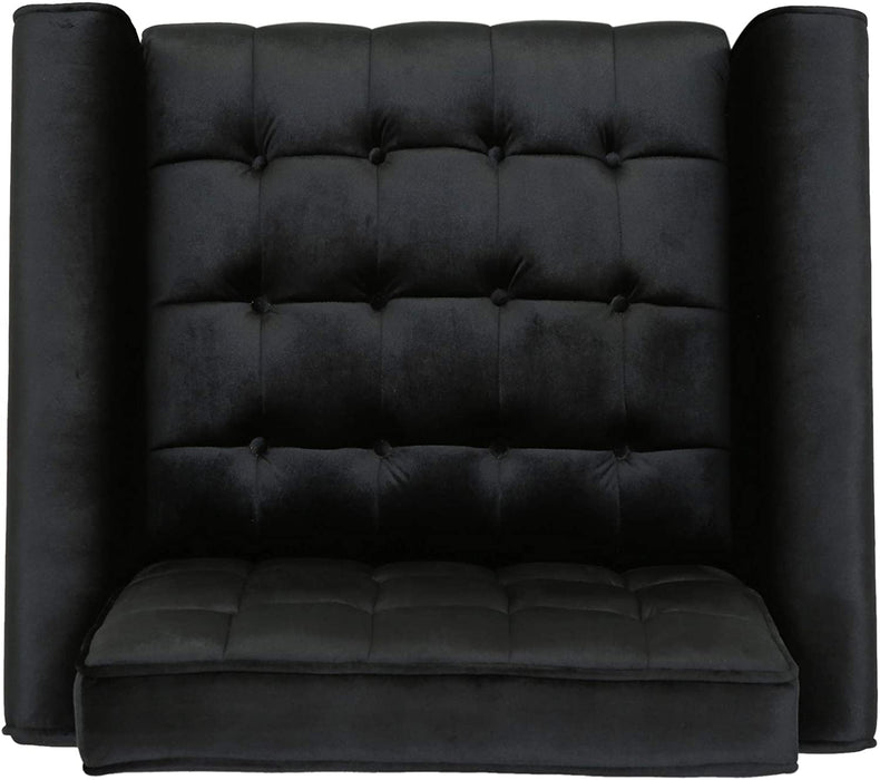Velvet Armchair, Modern Glam, Button-Tufted, Waffle Stitching,
