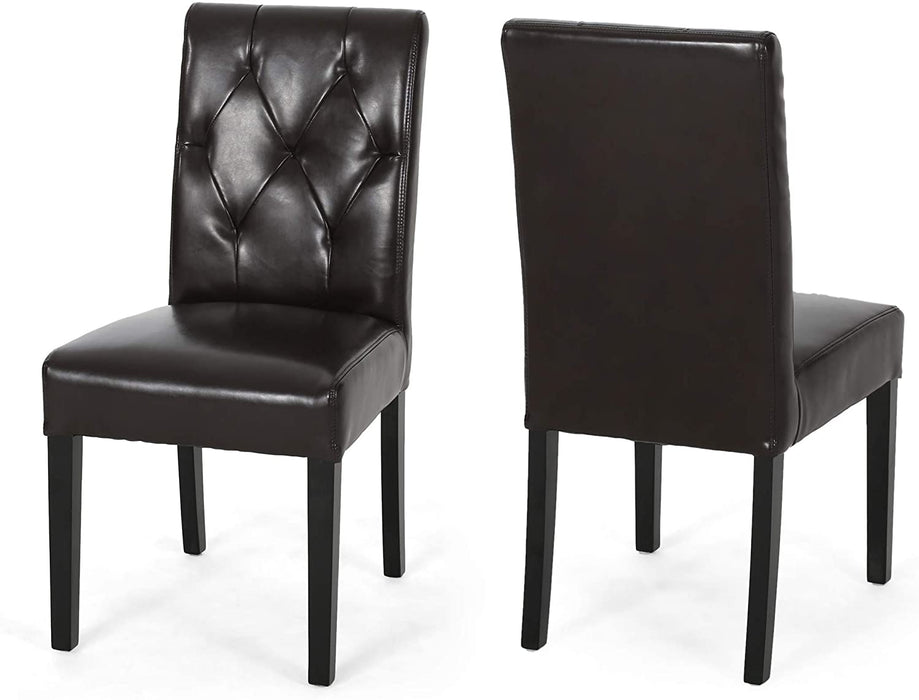 Bonded Leather Dining Chairs, 2-Pcs Set