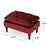 Wide Velvet Tufted Rectangle Solid Footstool Ottoman