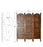 Solid Wood 3 Panel Room Wooden Partition (Brown) for Living Room