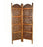 Solid Wood 3 Panel Room Wooden Partition (Brown) for Living Room