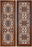2 Piece Mango Wood Wall Panel Set with Mendallion Carving, Rectangle, Burnt Brown