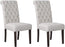 Classic Upholstered Dining Chair, Set of 2, Light Gray