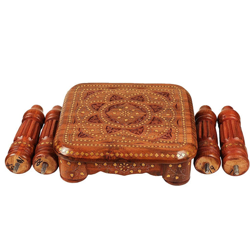 SHEESHAM WOOD BRASS CARVING STOLL II WOODEN CARVING STOOL II ANTIQUE DESIGN STOOL