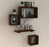 Wooden Floating Wall Shelf with 4 Shelves - MDF Wall Mounted Shelf for Living Room, Bedroom, Office Decor - Wall Shelves Online in India