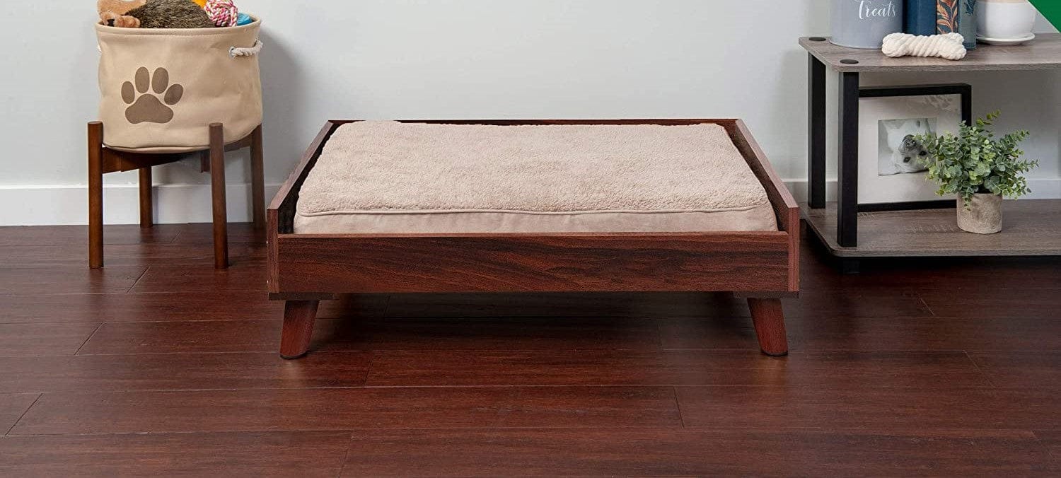 Pet Bed Frame for Small, Medium, and Large Dogs and Cats - Elevated Mid-Century Modern Style Platform Dog Bed