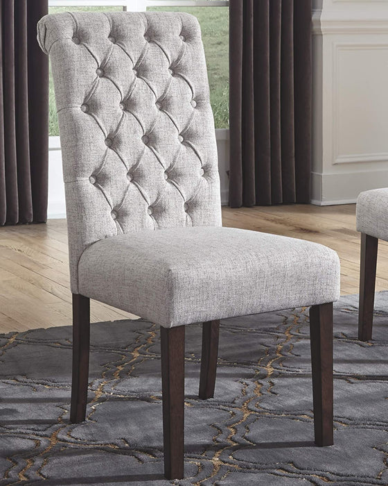 Classic Upholstered Dining Chair, Set of 2, Light Gray