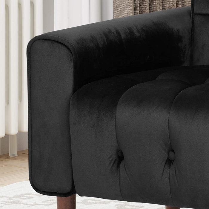 Velvet Armchair, Modern Glam, Button-Tufted, Waffle Stitching,