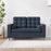 Upholstered Loveseat with Square Arms and Tufting-Bolster Throw Pillows Included