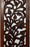 Mango Wood Wall Panel Hand Crafted with Leaves and Scroll Work Motif, Rectangle, Brown